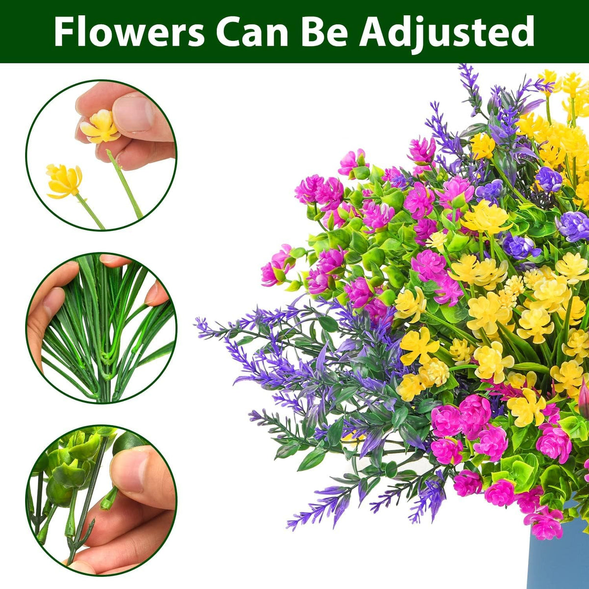 trytuny outdoor flowers planters close-up view showing realistic petals for porches