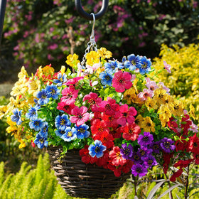 Trytuny silk-plastic faux flowers for durable outdoor decor