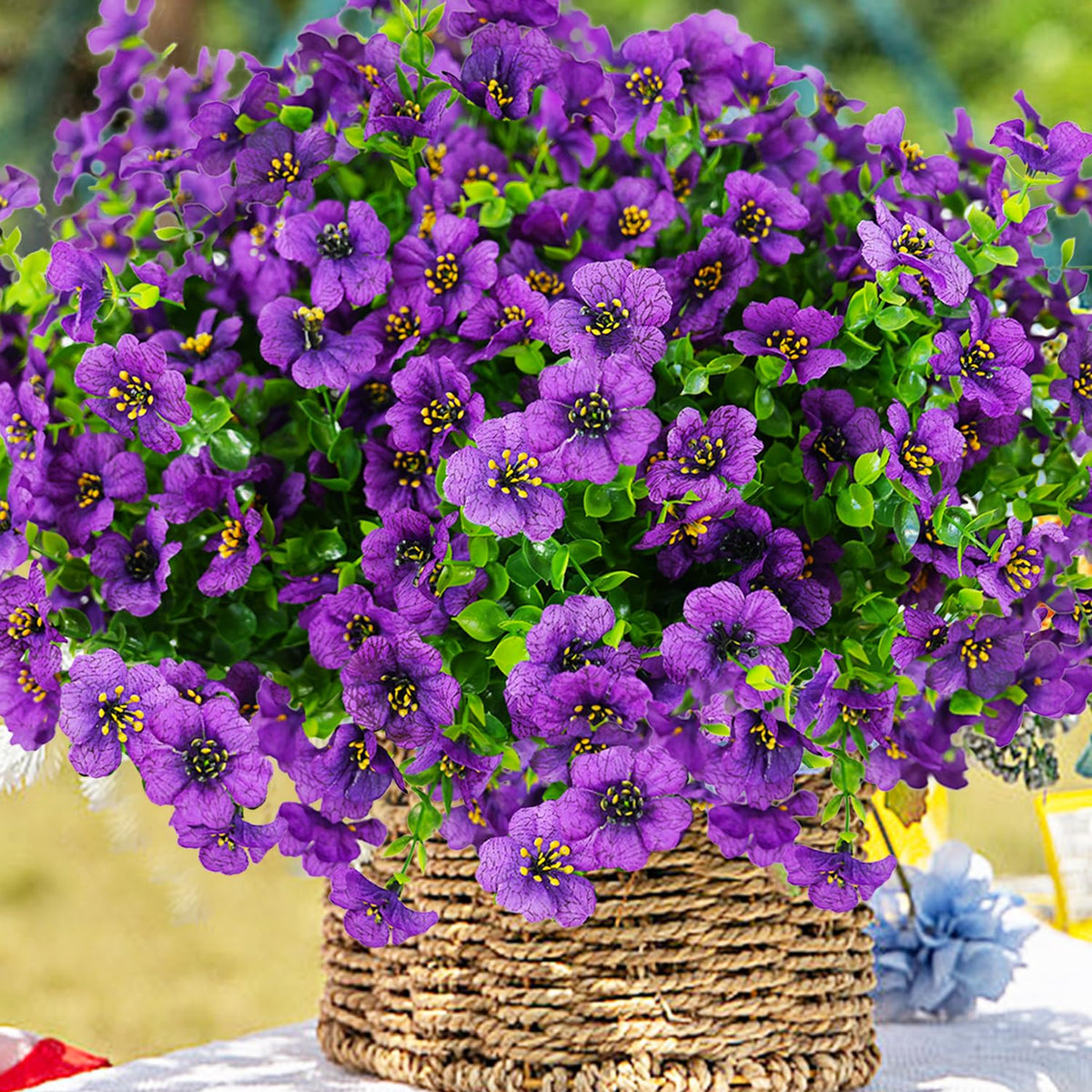 trytuny purple artificial flowers in window box brighten spaces without watering