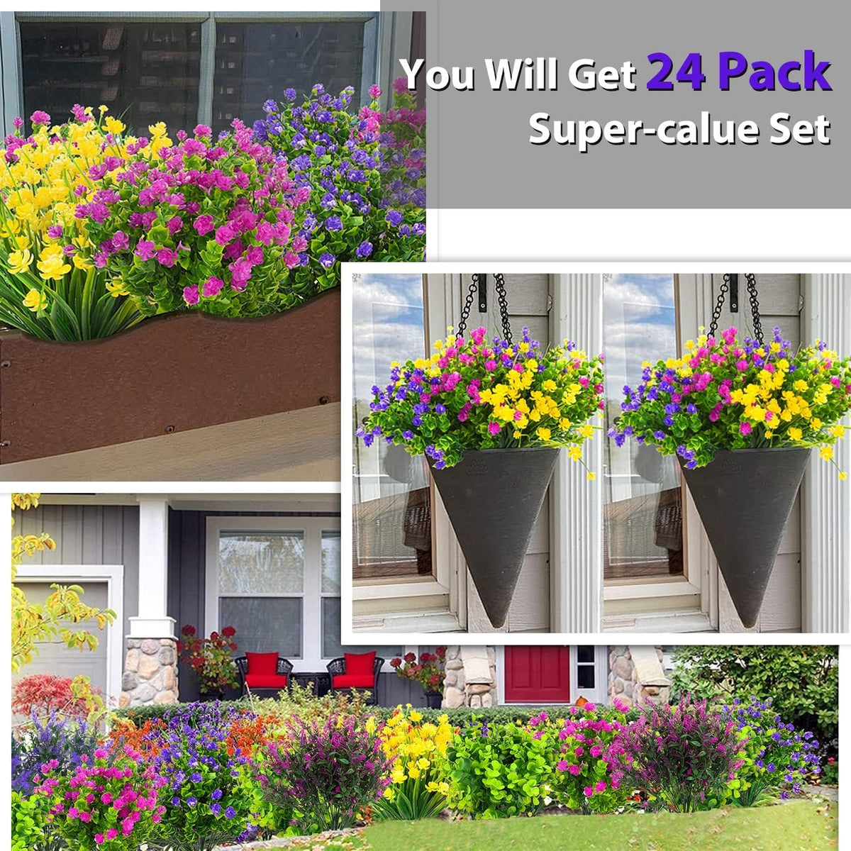 trytuny UV-resistant fake plants suitable for weatherproof porch decor