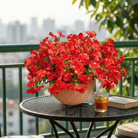 trytuny multi-purpose artificial flowers red bundle suitable for indoor and outdoor displays