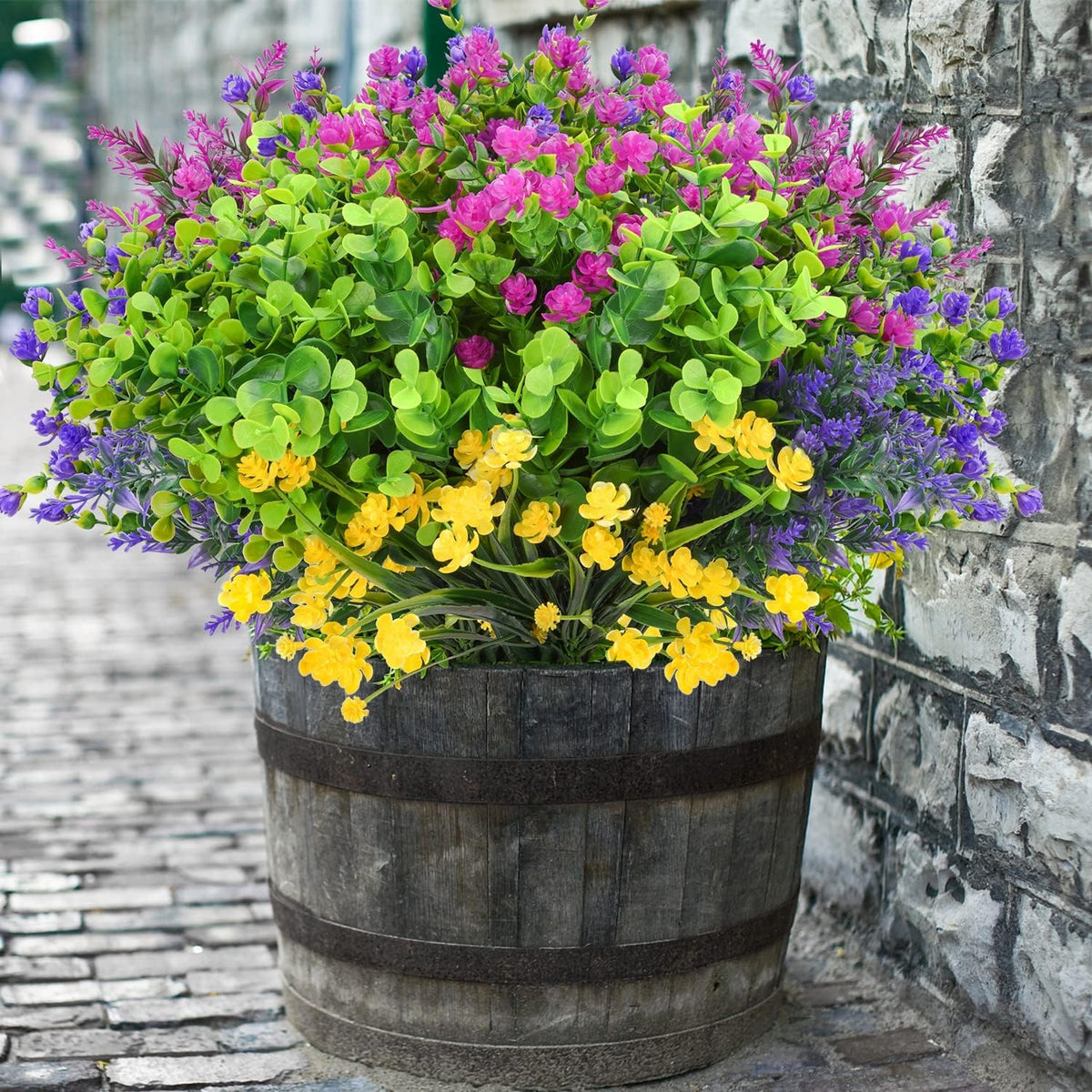 trytuny plastic plants weatherproof for windowsill displays