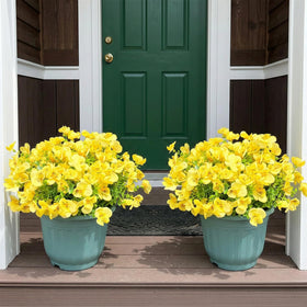 Trytuny yellow artificial flowers ready-to-use bouquet for planters and vases.