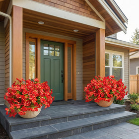 trytuny realistic faux plants outdoor red bundle highlighting durable weather resistance