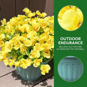 Trytuny realistic artificial flowers; sun-kissed yellow for indoor or outdoor arrangements.