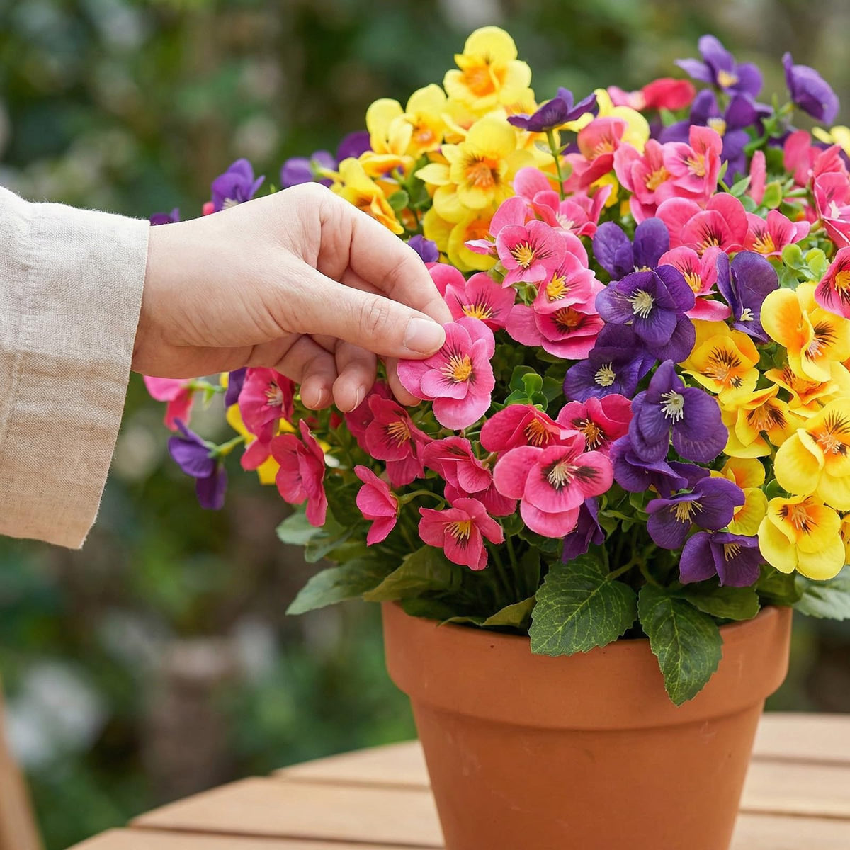 Trytuny sun-kissed faux blooms stay vivid in sunlit spots