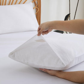 Tseapeni breathable linen pillowcase in queen size 20x30 for cooler sleep