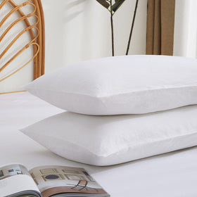Tseapeni French flax linen pillowcase closeup weave showing soft texture and luxury