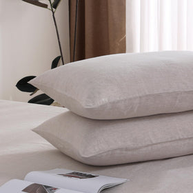 Tseapeni linen pillowcase set 2-queen, soft and breathable for year-round comfort.