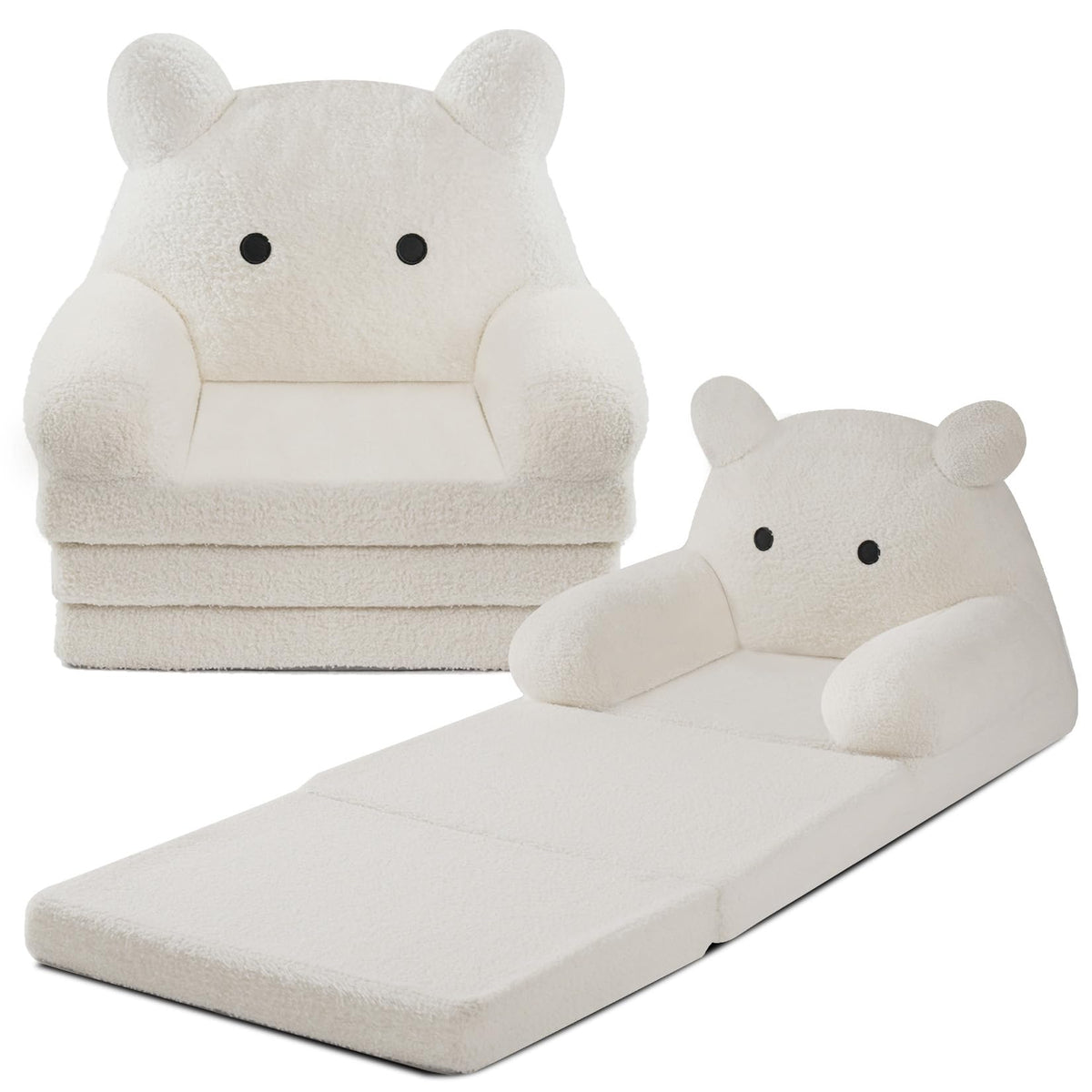 Tsinglax foldable kids sofa teddy bear closeup for cozy seating