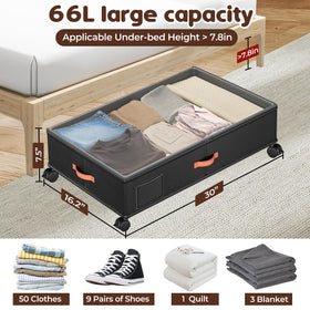 Clear lid under-bed bin by Tsinglax, close-up of visibility and seal.