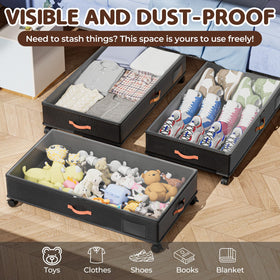 Reinforced frame of Tsinglax under-bed storage bins for daily use.