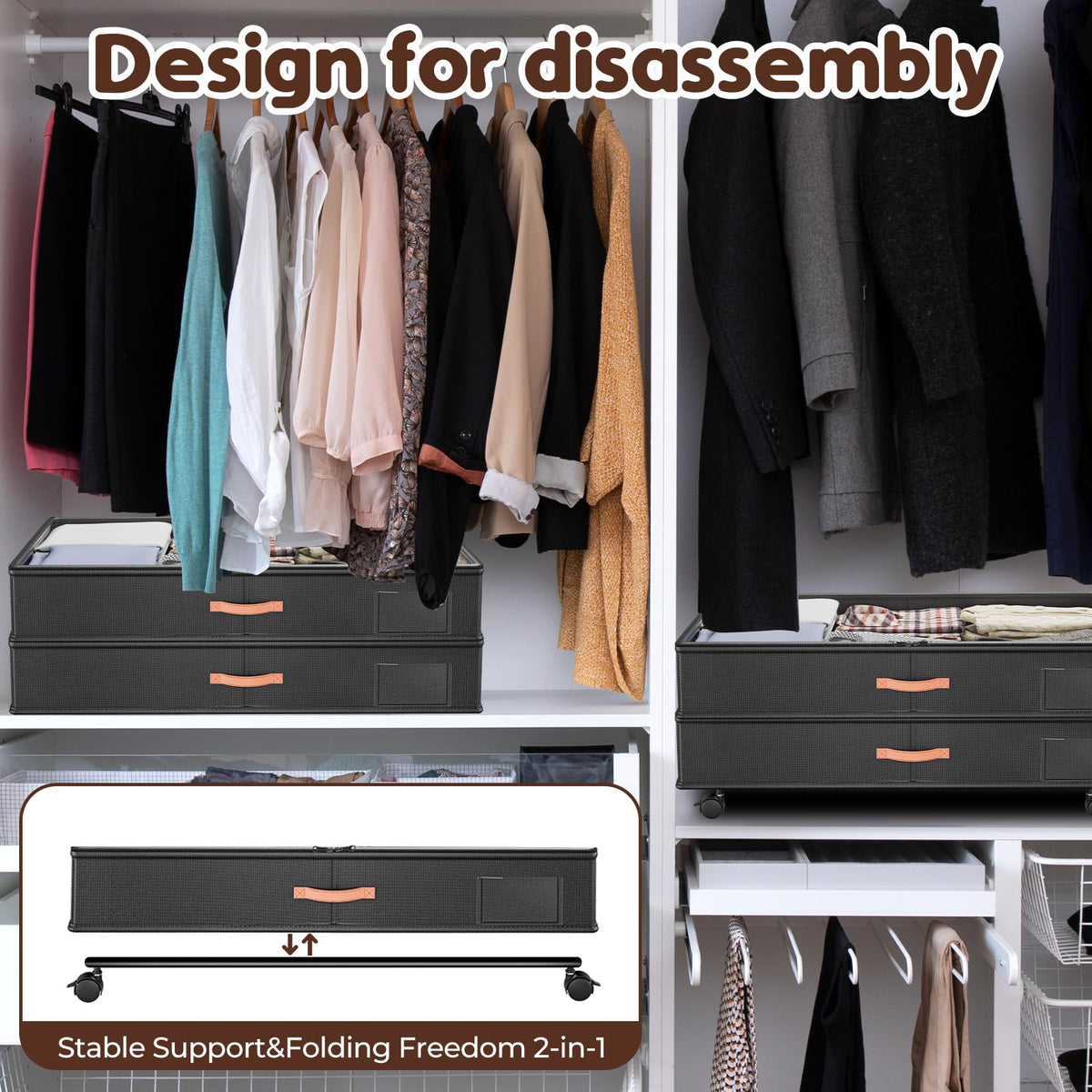 Stackable, space-saving under-bed storage by Tsinglax.
