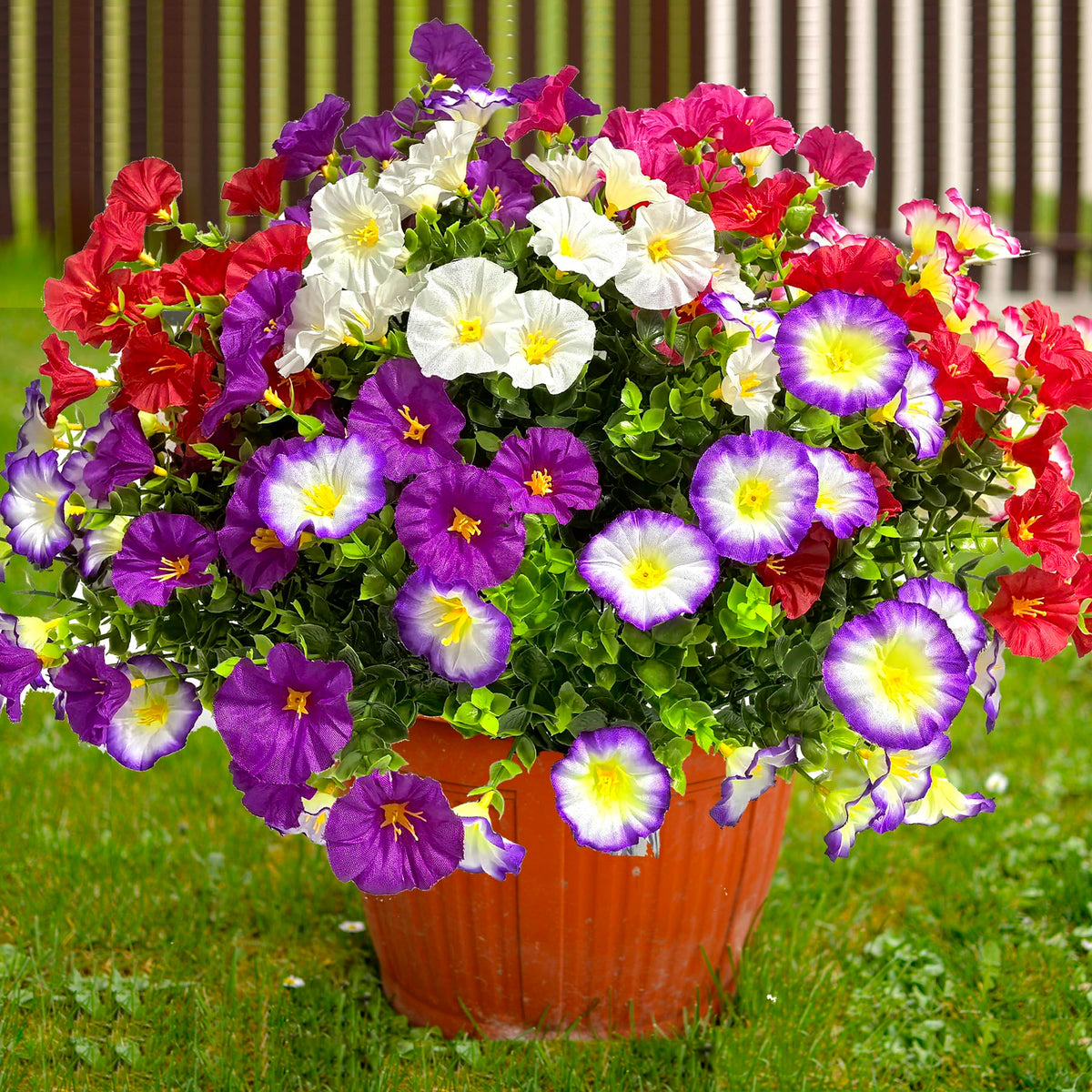 TSTWETO artificial outdoor flowers in 12 bundles for porch decor and year-round color