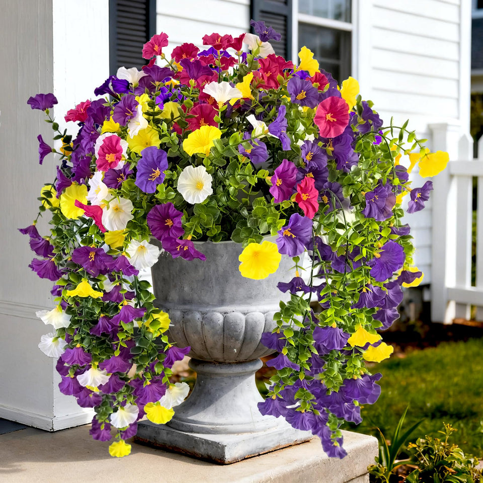 TSTWETO artificial hanging flowers in outdoor bundles for porch decor