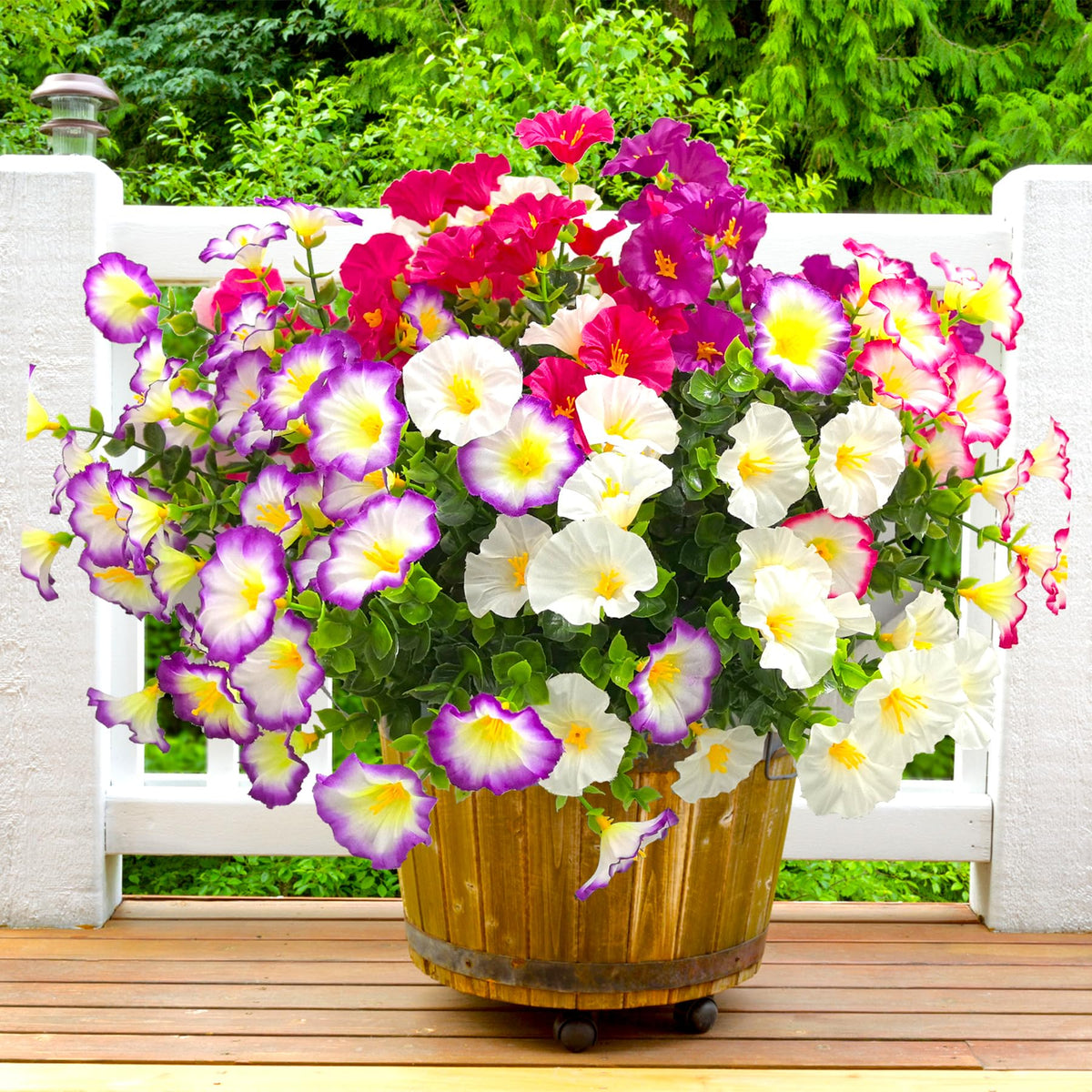 TSTWETO versatile faux plants suitable for porch, balcony, and window boxes