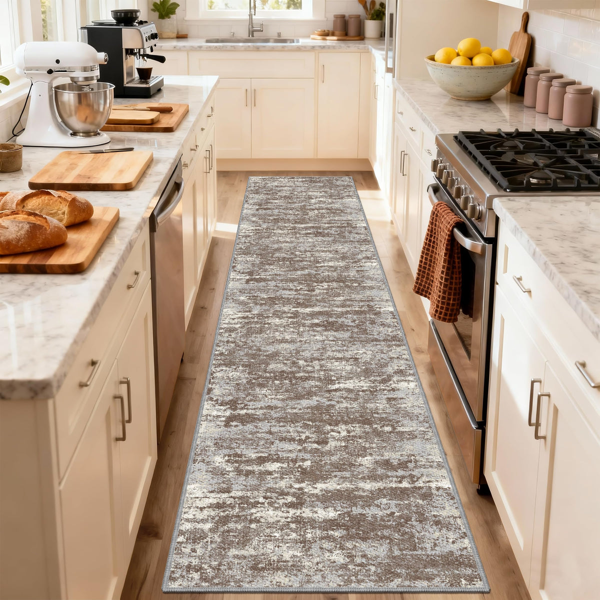 TTelephant modern design rug fitting entryways and laundry areas.