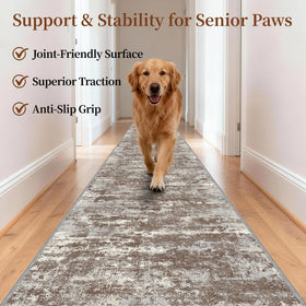 TTelephant non-slip kitchen runner close-up showing reinforced backing for stability.