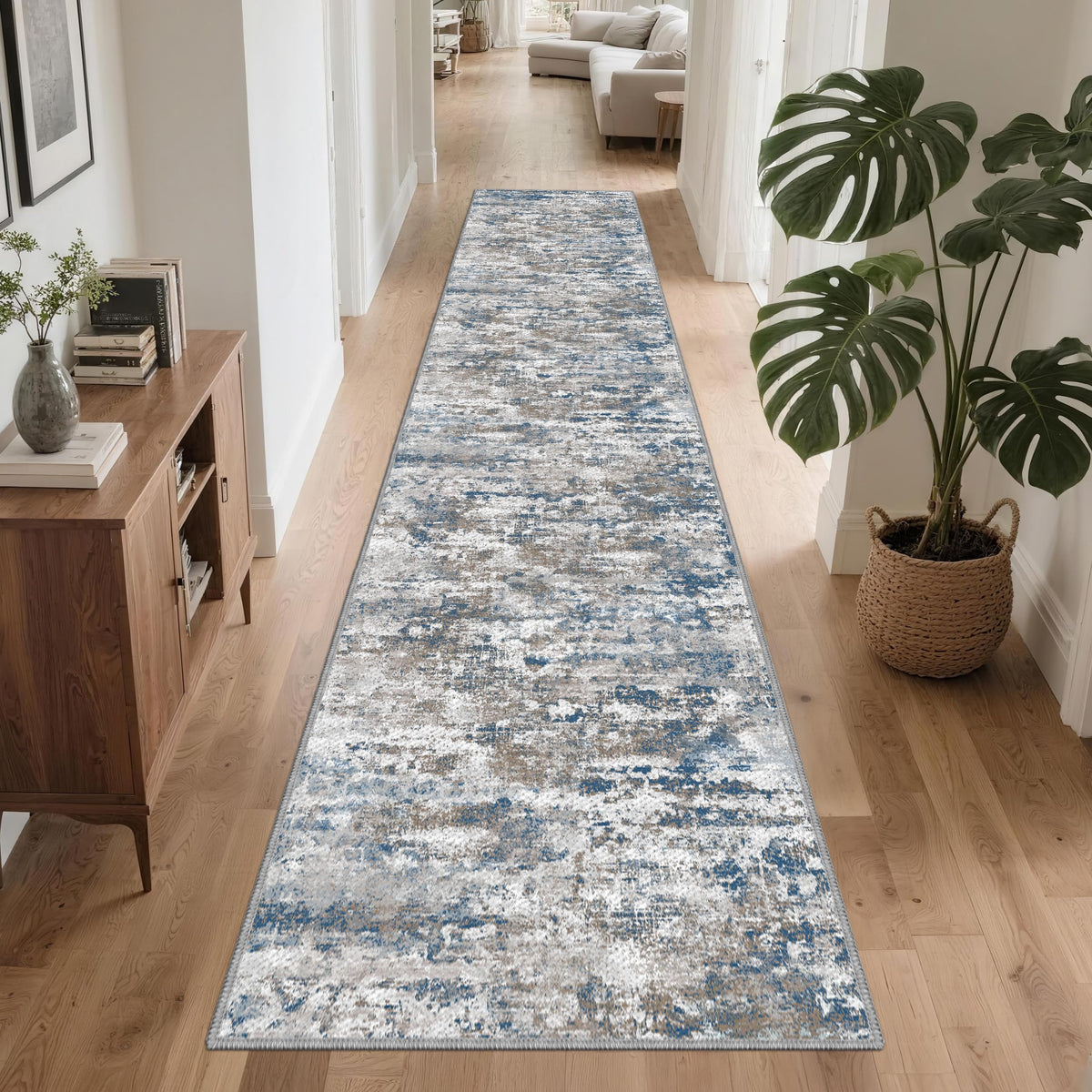 TTelephant Runners hallway no-pile design eases cleaning and keeps dirt at bay.