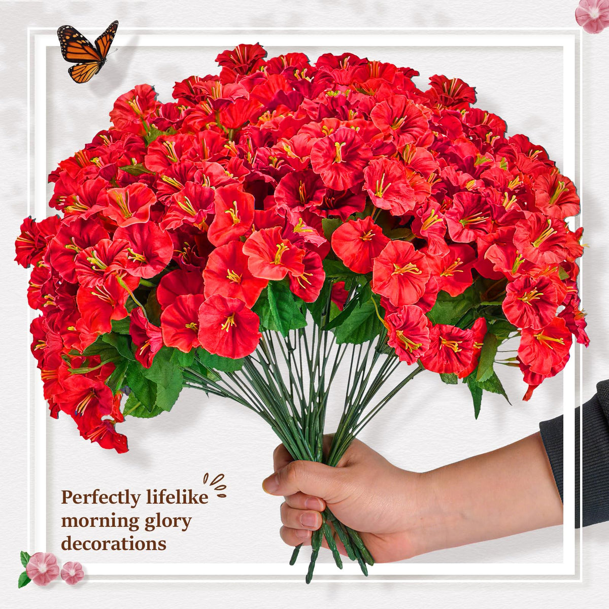Full hanging arrangement showcasing bright seasonal charm for outdoor spaces.