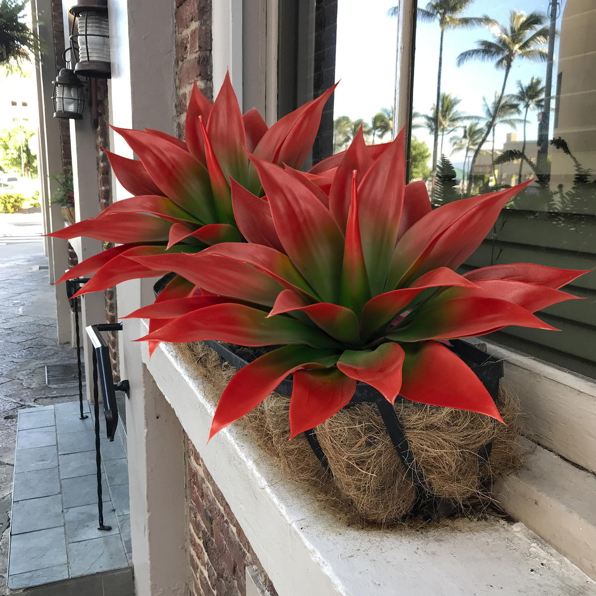 Ttranewsoo artificial agave plants for outdoor spaces with UV resistance.