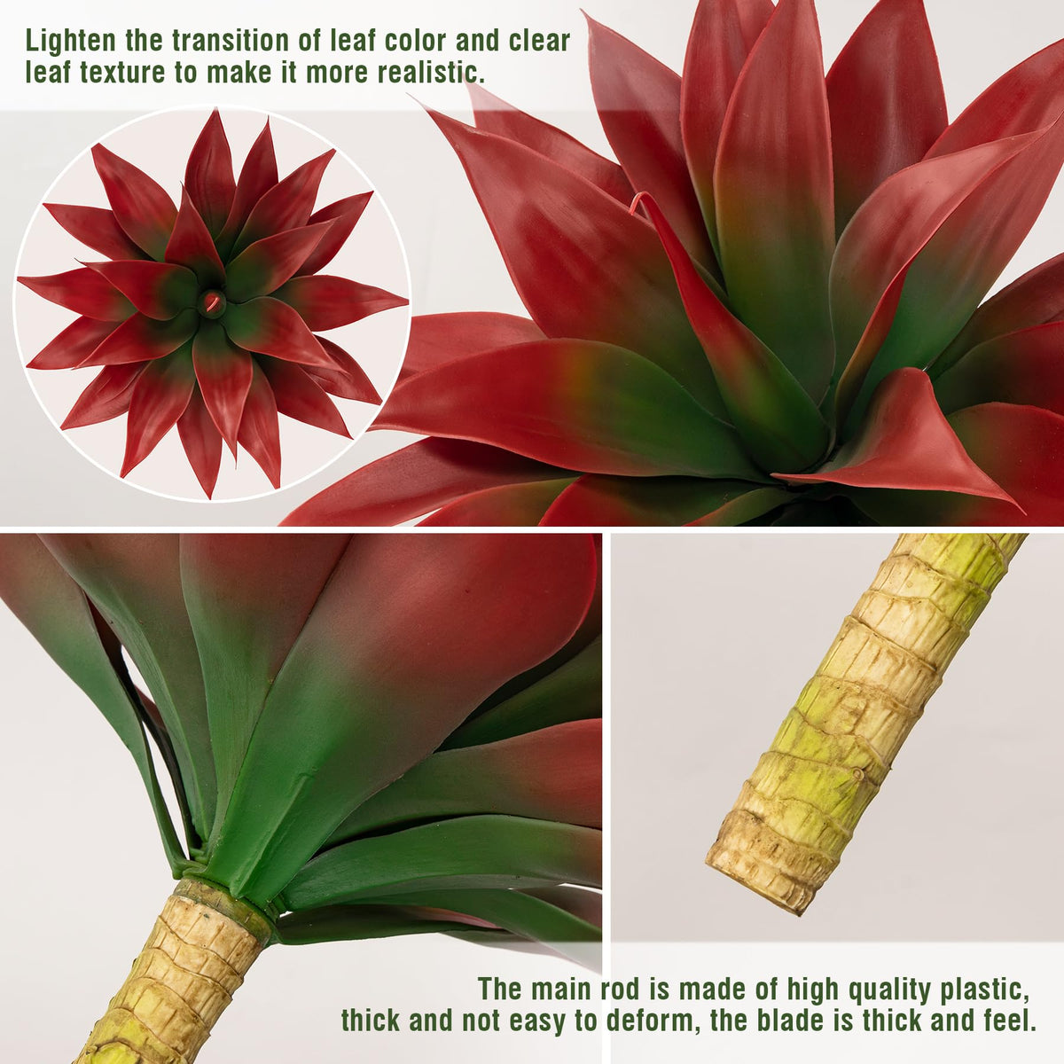 Ttranewsoo artificial agave plant in wine-red color enhances modern decor.