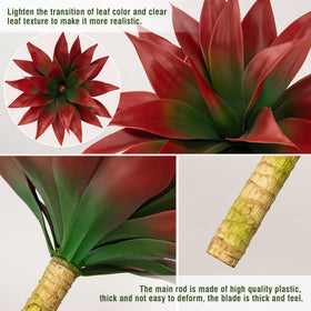 Ttranewsoo artificial agave plant in wine-red color enhances modern decor.