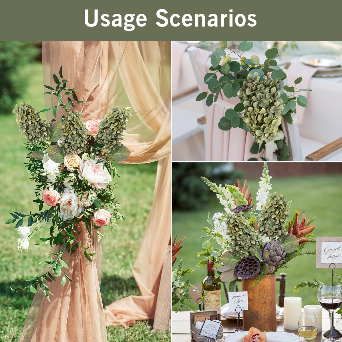 Soft, detailed petals by Ttranewsoo hydrangea create natural ambiance.