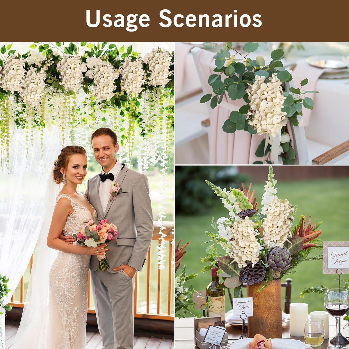 Ttranewsoo Hydrangea cream-white wedding decor centerpiece option