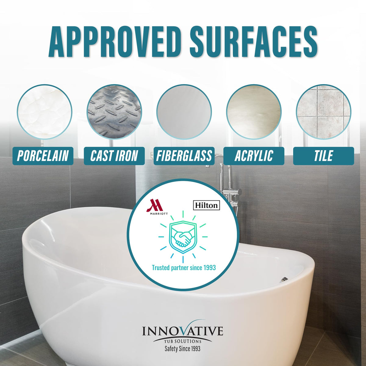 Tub Guard clear textured coating being applied to a tub for grip