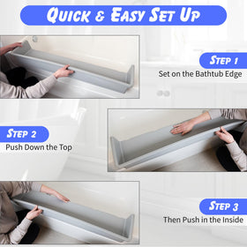 Tub Topper easy-clean bath organization keeps floors dry