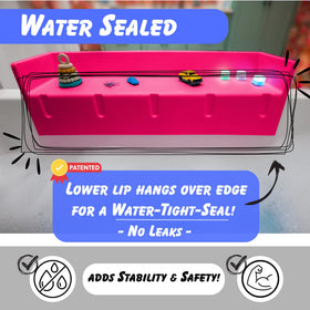Tub Topper organized bath toys creates a tidy, stress-free bath routine.