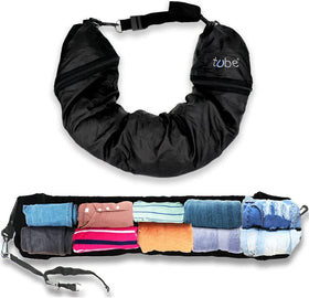 Tube Travel Neck Pillow stuffed with clothes offers extra on-the-go storage.