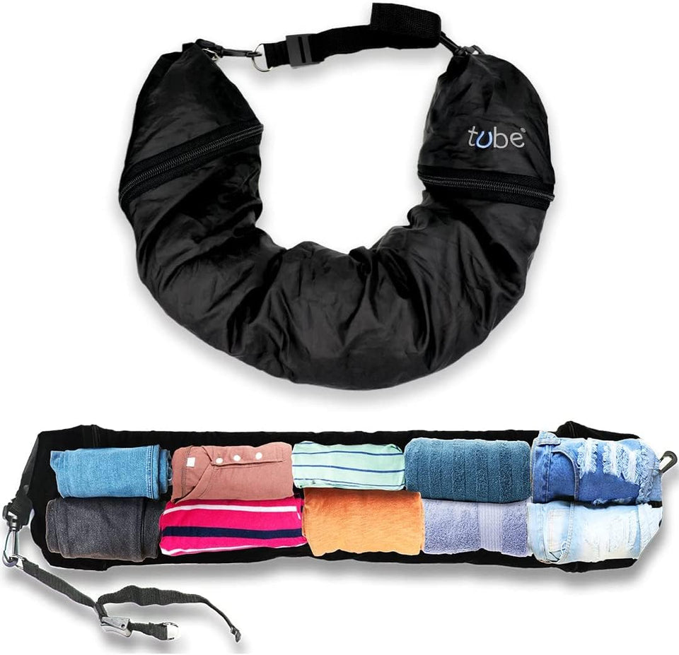 Tube Travel Neck Pillow stuffed with clothes offers extra on-the-go storage.