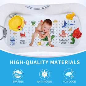 Tubozadi bath mat texture provides non-slip grip on tub surfaces.