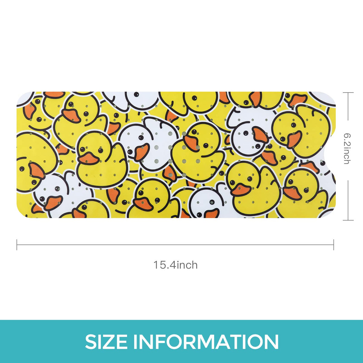 Tubozadi bath mat features drain holes for quick drying.