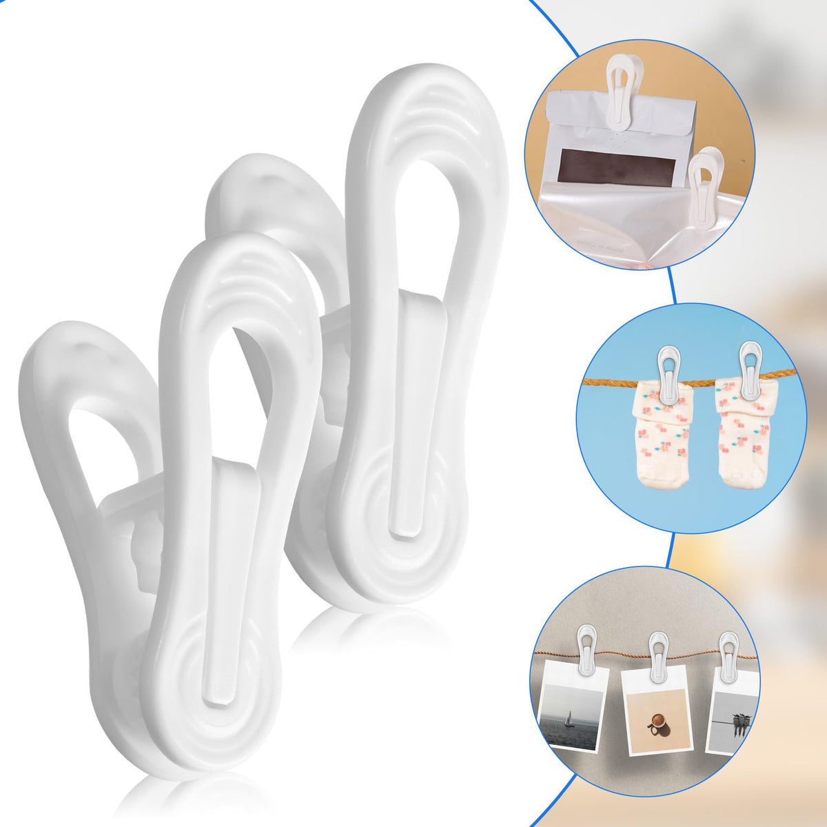Wide-opening Tucnoeu clip fitting thick fabrics without snagging.