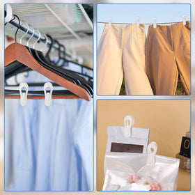Tucnoeu multi-use clip shown on clothes and accessories.
