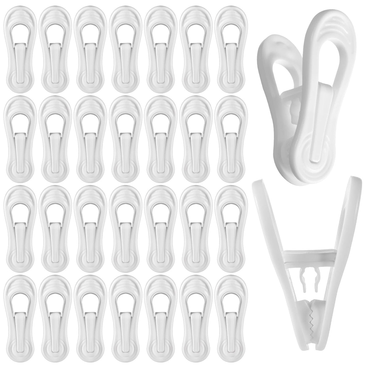 Tucnoeu white hanger clip 100-pack for organized baby clothes.
