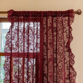 TUDECO 63-inch lace curtains with rod-pocket design for easy installation and smooth movement