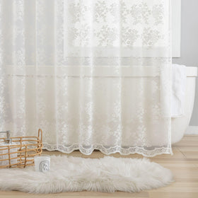 TUDECO 72x72 lace curtain with reinforced top holes for easy hanging