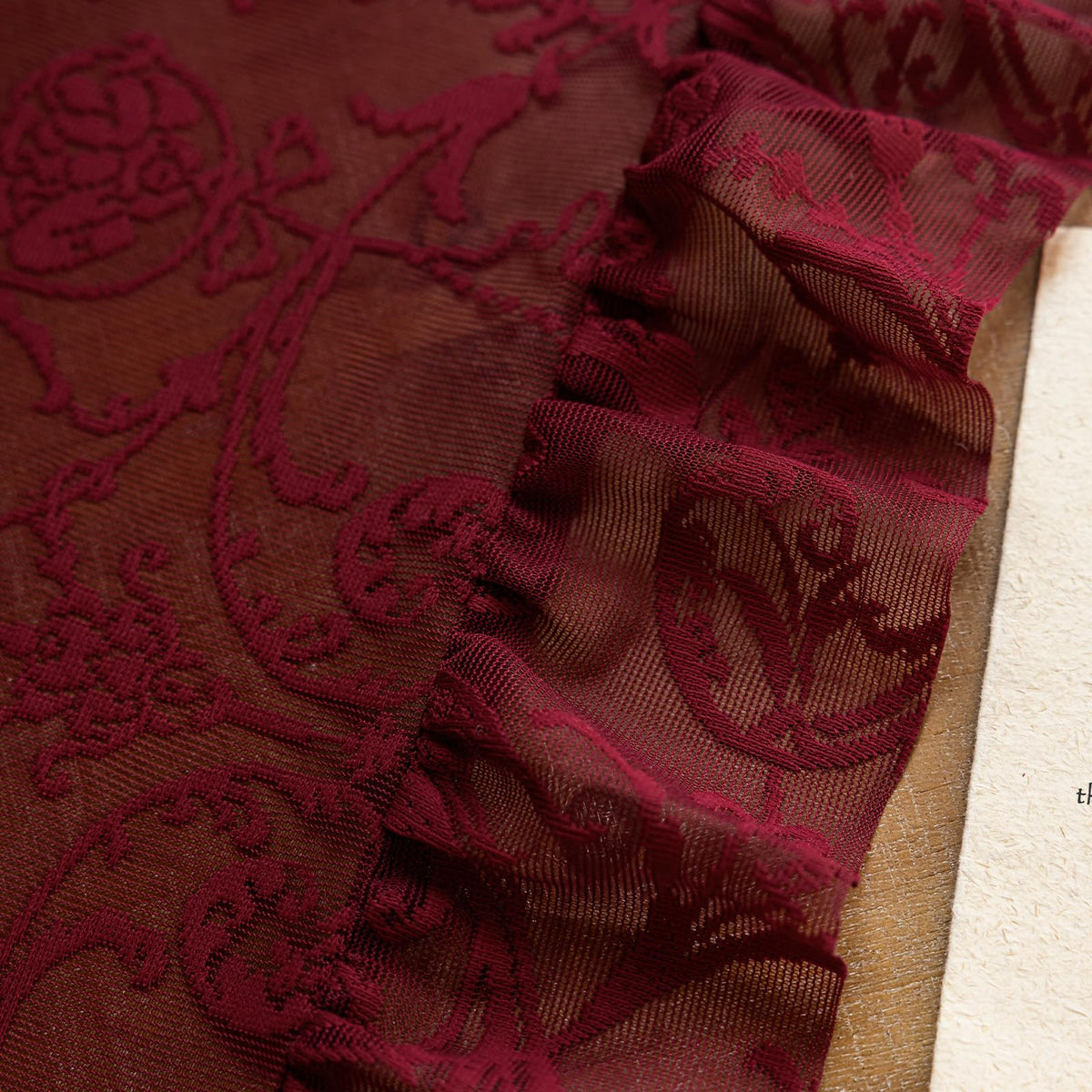 TUDECO French-country maroon curtains blending classic patterns with modern versatility