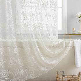 TUDECO ivory lace sheer curtain provides gentle privacy