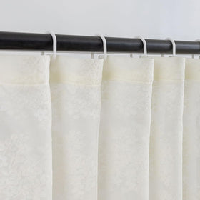TUDECO lace curtain with attached valance enhances bathroom styling