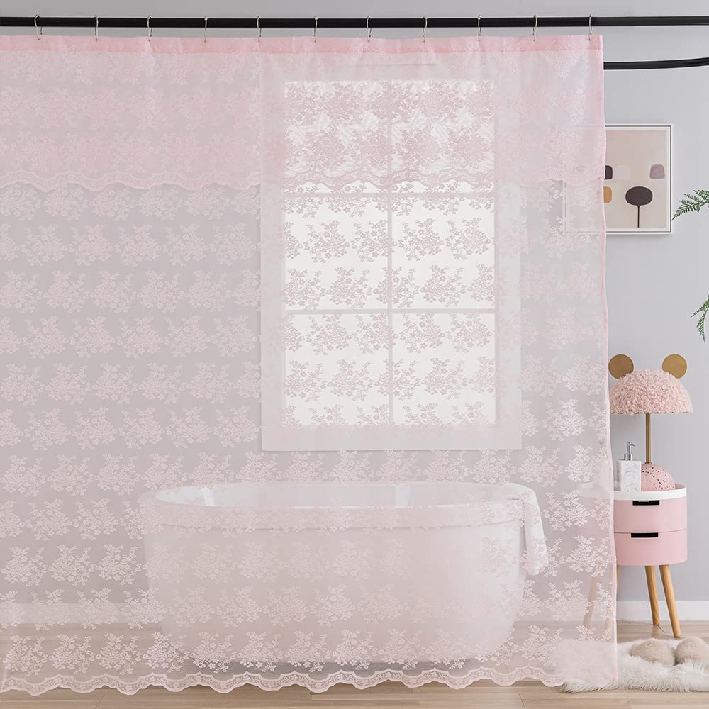 TUDECO semi-sheer fabric balances light and privacy for a dreamy bathroom mood.