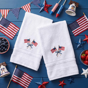 Tudomro American flag embroidered towels add patriotic flair to bathrooms
