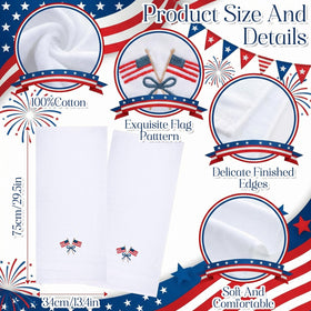 Tudomro Independence Day towels in white for festive kitchen use and guests