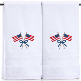 Tudomro patriotic hand towels with American flag embroidery for stylish bathroom decor and quick drying