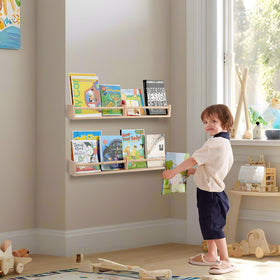 TUEGEGNS beaded design wall shelf adds whimsical decor while organizing favorites.