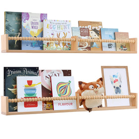 TUEGEGNS wall-mounted nursery shelves set of 2 keeps children's books neatly within reach.